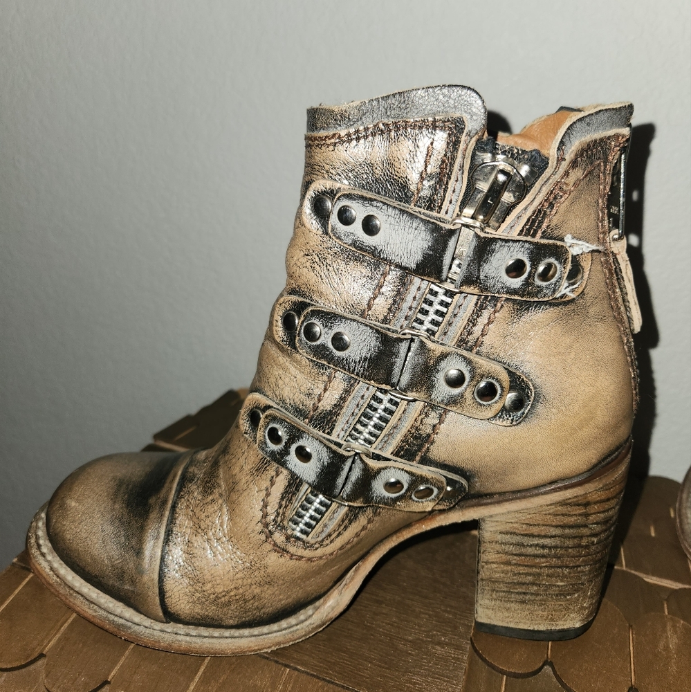 FREEBIRD Beckett Ankle Boots Womens Sz 8 Pewter Leather - Picture 4 of 7